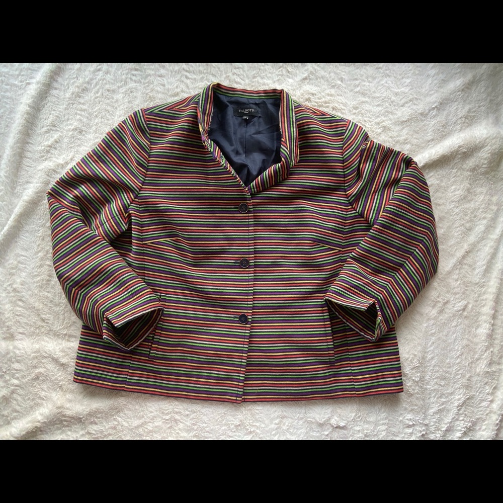 TALBOTS striped blazer multicolor 22w